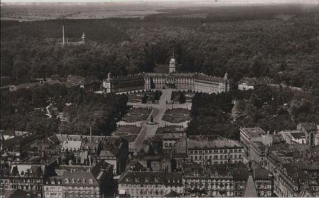 Karlsruhe - Schloß, Luftaufnahme - 1958 Karlsruhe - Schloß, Luftaufnahme - 1958