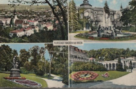 Österreich - Baden - u.a. Blumenuhr und Trinkhalle - 1964 Österreich - Baden - u.a. Blumenuhr und Trinkhalle - 1964