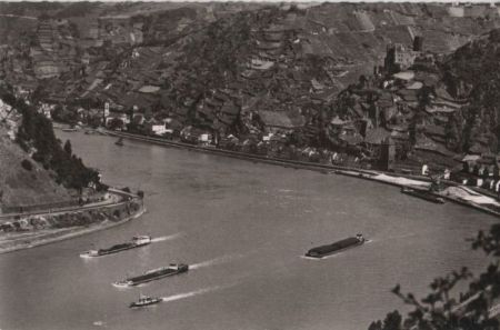 St. Goarshausen - Blick von der Loreley - ca. 1960 St. Goarshausen - Blick von der Loreley - ca. 1960