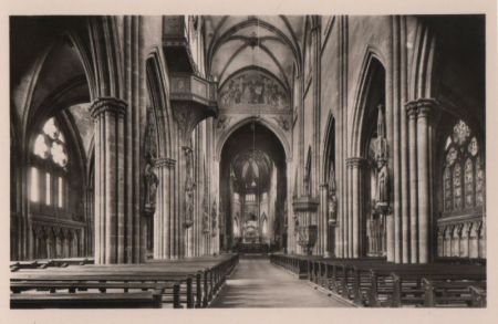 Freiburg - Münster, innen - ca. 1955 Freiburg - Münster, innen - ca. 1955
