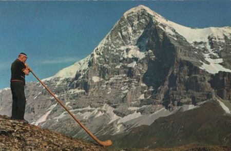 Schweiz - Eiger - Alphornbläser - ca. 1965 Schweiz - Eiger - Alphornbläser - ca. 1965