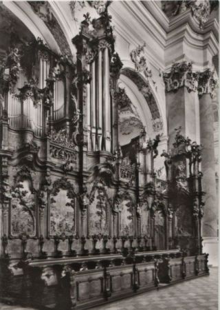 Ottobeuren - Basilika, Chorgestühl mit Orgel - ca. 1965 Ottobeuren - Basilika, Chorgestühl mit Orgel - ca. 1965