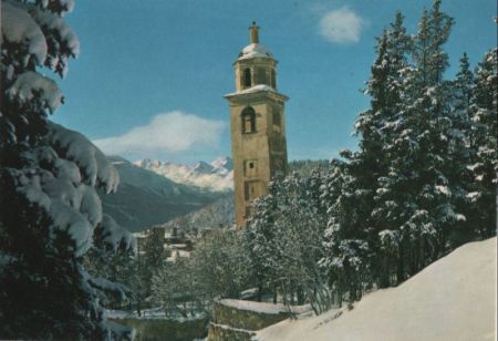 Schweiz - St. Moritz - der schiefe Turm - ca. 1985 Schweiz - St. Moritz - der schiefe Turm - ca. 1985