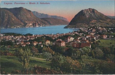 Schweiz - Lugano - Panorama e Monte S. Salvatore - 1924 Schweiz - Lugano - Panorama e Monte S. Salvatore - 1924