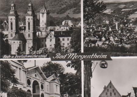 Bad Mergentheim - Hoch- u. Deutschmeisterschloß, Kurhaus, Marktplatz mit Rathaus - 1955 Bad Mergentheim - Hoch- u. Deutschmeisterschloß, Kurhaus, Marktplatz mit Rathaus - 1955