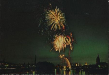 Frankfurt Main - Feuerwerk über dem Main - ca. 1975 Frankfurt Main - Feuerwerk über dem Main - ca. 1975