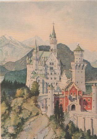 Schwangau - gemaltes Schloss Neuschwanstein - ca. 1965 Schwangau - gemaltes Schloss Neuschwanstein - ca. 1965