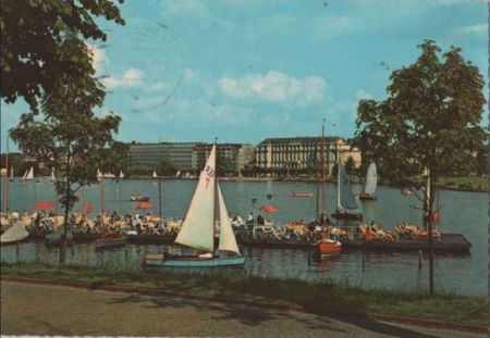 Hamburg - Blick auf Außenalster - 1963 Hamburg - Blick auf Außenalster - 1963