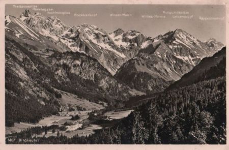 Oberstdorf - Birgsautal mit Mädelegabelgruppe - 1961 Oberstdorf - Birgsautal mit Mädelegabelgruppe - 1961