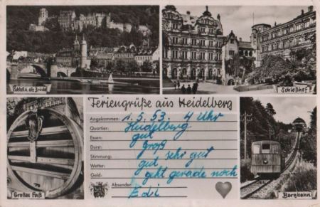 Heidelberg - u.a. Schloß und alte Brücke - 1953 Heidelberg - u.a. Schloß und alte Brücke - 1953