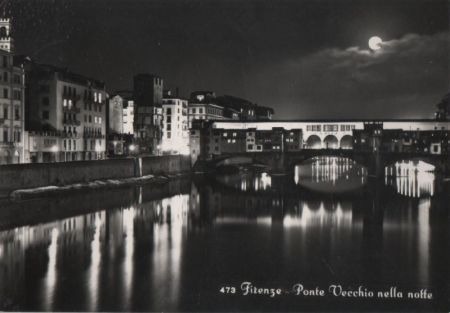 Italien - Florenz - Firenze - Ponte Vecchio nella notte - 1957 Italien - Florenz - Firenze - Ponte Vecchio nella notte - 1957