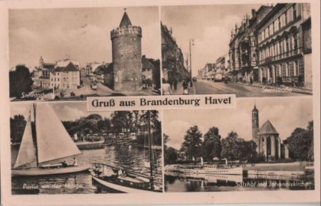 Brandenburg, Havel - u.a. Salzhof mit Johanniskirche - ca. 1960 Brandenburg, Havel - u.a. Salzhof mit Johanniskirche - ca. 1960