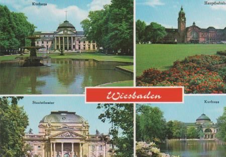 Wiesbaden - Kurhaus, Hauptbahnhof, Staatstheater, Kurhaus - 1981 Wiesbaden - Kurhaus, Hauptbahnhof, Staatstheater, Kurhaus - 1981