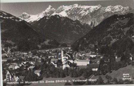 Österreich - Schruns - im Montafon mit Zimbs - ca. 1960 Österreich - Schruns - im Montafon mit Zimbs - ca. 1960