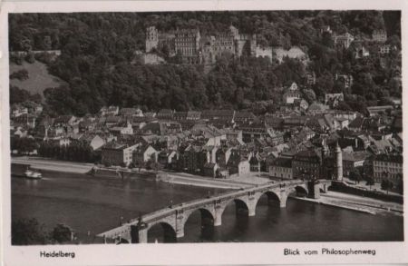 Heidelberg - Blick vom Philosophenweg - 1952 Heidelberg - Blick vom Philosophenweg - 1952