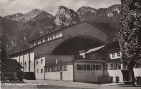 Oberammergau - Passionstheater, Bühnenseite - 1959 Oberammergau - Passionstheater, Bühnenseite - 1959