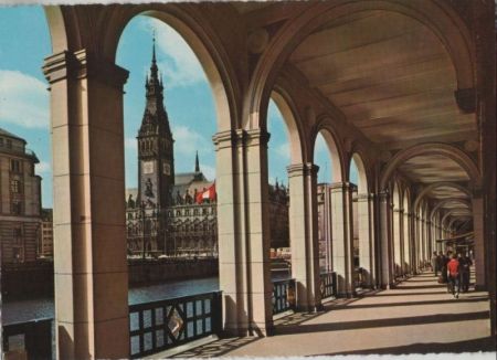 Hamburg - Alsterarkaden und Rathaus - ca. 1975 Hamburg - Alsterarkaden und Rathaus - ca. 1975