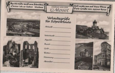 Mosel - u.a. Grevenburg - ca. 1950 Mosel - u.a. Grevenburg - ca. 1950