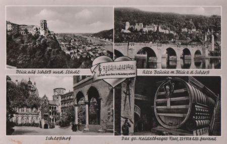 Heidelberg - u.a. ALte Brücke mit Blick auf Schloß - ca. 1960 Heidelberg - u.a. ALte Brücke mit Blick auf Schloß - ca. 1960