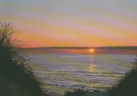 Dänemark - Henne Badestrand - Sonnenuntergang - 1973 Dänemark - Henne Badestrand - Sonnenuntergang - 1973