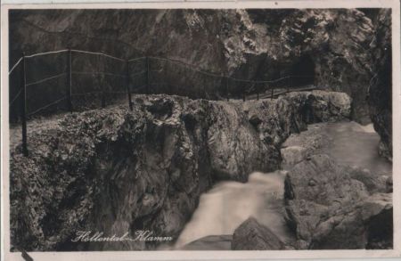 Höllentalklamm - Felsenkammer zwischen Tunnel 8 und 9 - ca. 1950 Höllentalklamm - Felsenkammer zwischen Tunnel 8 und 9 - ca. 1950