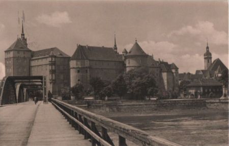 Torgau - Blick über die Elbe auf Schloß Hartenfels - 1959 Torgau - Blick über die Elbe auf Schloß Hartenfels - 1959