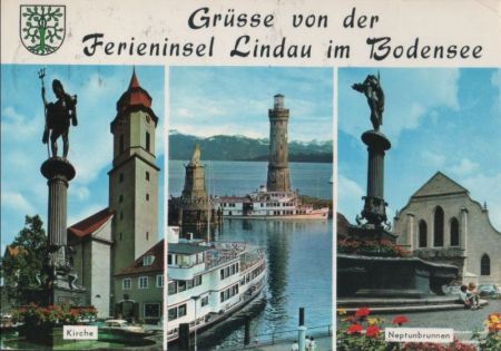 Lindau - u.a. Neptunbrunnen - 1969 Lindau - u.a. Neptunbrunnen - 1969