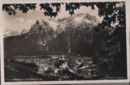 Mittenwald - gegen Karwendelgebirge - 1936 Mittenwald - gegen Karwendelgebirge - 1936