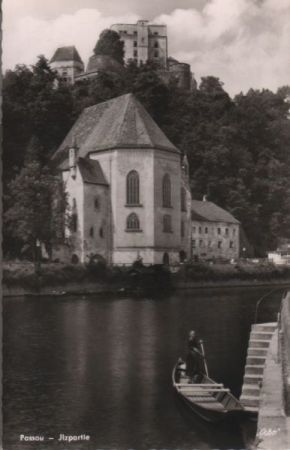 Passau - Ilzpartie, Kahnüberfahrt - ca. 1960 Passau - Ilzpartie, Kahnüberfahrt - ca. 1960