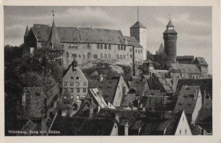 Nürnberg - Burg von Süden - ca. 1955 Nürnberg - Burg von Süden - ca. 1955