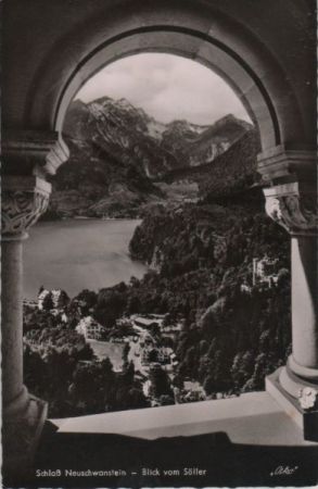 Schwangau, Hohenschwangau - Blick vom Söller - 1959 Schwangau, Hohenschwangau - Blick vom Söller - 1959
