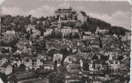 Marburg - Blick auf das Schloß - 1958 Marburg - Blick auf das Schloß - 1958