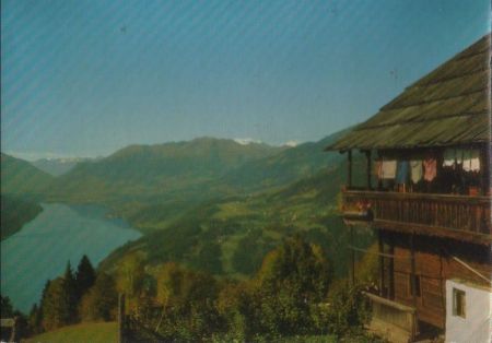 Österreich - Großglockner - Bauernhaus im Vordergrund - 1969 Österreich - Großglockner - Bauernhaus im Vordergrund - 1969
