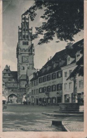 Freiburg - Oberlinden und Schwabentor - 1946 Freiburg - Oberlinden und Schwabentor - 1946