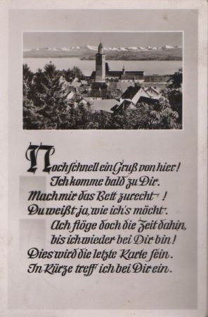 Überlingen - Blick auf die Stadt - 1953 Überlingen - Blick auf die Stadt - 1953