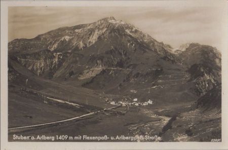 Österreich - Stuben - mit Flexenpaßstraße - ca. 1950 Österreich - Stuben - mit Flexenpaßstraße - ca. 1950