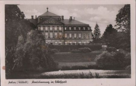 Bad Arolsen - Abendstimmung im Schloßpark - ca. 1955 Bad Arolsen - Abendstimmung im Schloßpark - ca. 1955