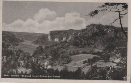 Rathen - mit Bastei - ca. 1955 Rathen - mit Bastei - ca. 1955