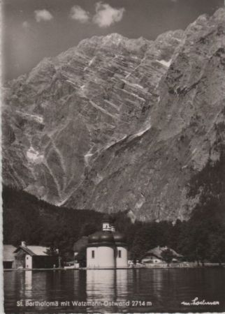 Schönau - St. Bartolomä - mit Watzmann-Ostwand - ca. 1965 Schönau - St. Bartolomä - mit Watzmann-Ostwand - ca. 1965