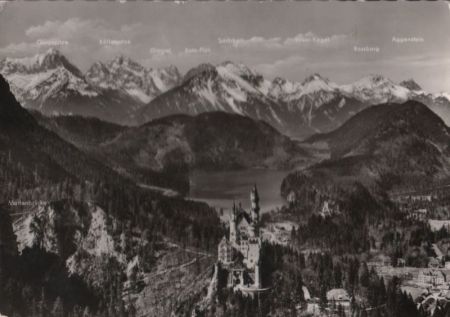 Schwangau Neuschwanstein - mit Marienbrücke - 1958 Schwangau Neuschwanstein - mit Marienbrücke - 1958