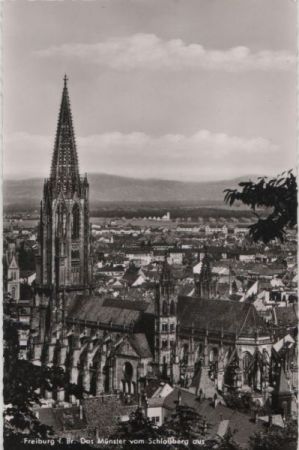 Freiburg - Münster vom Schloßberg aus - ca. 1960 Freiburg - Münster vom Schloßberg aus - ca. 1960