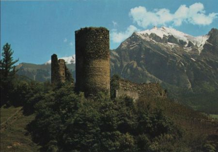 Schweiz - Bad Ragaz - Ruine Freudenberg mit Falknis - ca. 1980 Schweiz - Bad Ragaz - Ruine Freudenberg mit Falknis - ca. 1980
