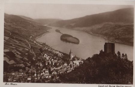 Lorch - mit Ruine Nollig - ca. 1935 Lorch - mit Ruine Nollig - ca. 1935