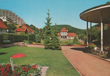 Bad Grund (Harz) - Kurpark mit Moorbadehaus - ca. 1980 Bad Grund (Harz) - Kurpark mit Moorbadehaus - ca. 1980
