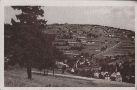 Klingenthal - Sachsenberg-Georgenthal - Blick zum Aschberg - ca. 1950 Klingenthal - Sachsenberg-Georgenthal - Blick zum Aschberg - ca. 1950