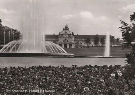Bad Oeynhausen - Fontäne mit Kurhaus - 1968 Bad Oeynhausen - Fontäne mit Kurhaus - 1968
