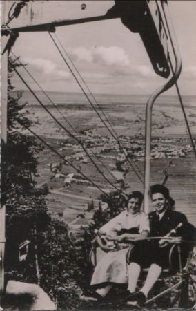 Edenkoben - Erste pfälzische Sesselbahn - 1957 Edenkoben - Erste pfälzische Sesselbahn - 1957