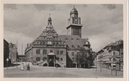 Plauen - Altmarkt mit Rathaus - 1956 Plauen - Altmarkt mit Rathaus - 1956