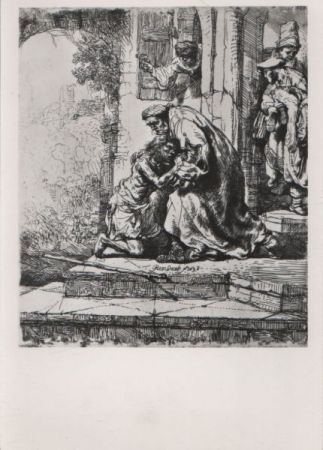 Niederlande - Amsterdam - Rijksprentenkabinet - Rembrandt - Verlorene zoon - ca. 1965 Niederlande - Amsterdam - Rijksprentenkabinet - Rembrandt - Verlorene zoon - ca. 1965