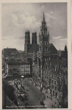 München - Marienplatz, Rathaus, Frauenkirche - ca. 1955 München - Marienplatz, Rathaus, Frauenkirche - ca. 1955